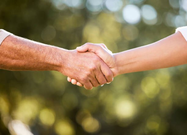 A handshake between two people